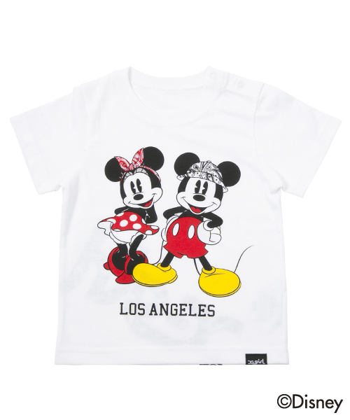 X-girl Stages（エックスガールステージス）の「【Disney（ディズニー）】S/S TEE STREET MICKEY & MINNIE  (4T～7T)（Tシャツ/カットソー・キッズ・ホワイト/ブラック・4T/5T/6T/7T）」の3枚目の写真