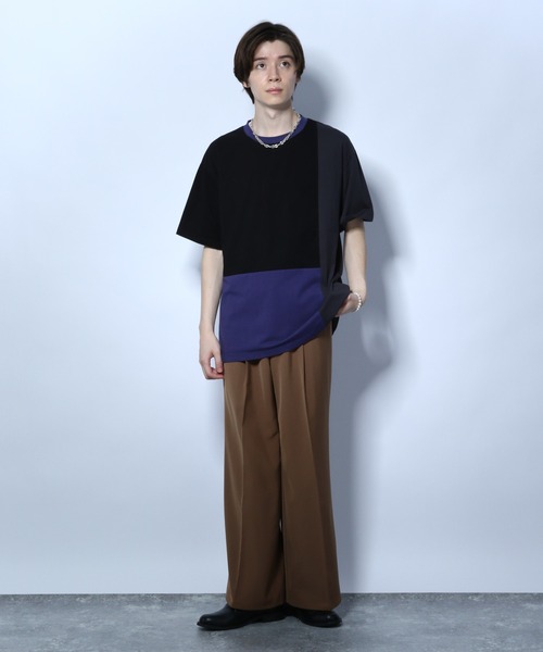 HARE（ハレ）の「ハイショクキリカエカットソー2（Tシャツ/カットソー・メンズ・オフホワイト/ブラック/ベージュ・SMALL/MEDIUM）」の5枚目の写真