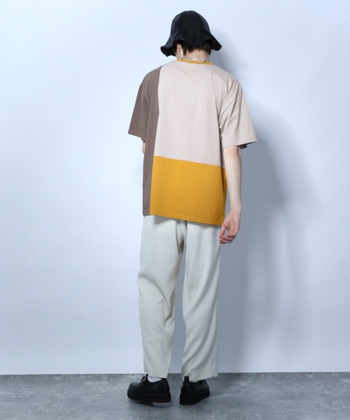 HARE（ハレ）の「ハイショクキリカエカットソー2（Tシャツ/カットソー・メンズ・オフホワイト/ブラック/ベージュ・SMALL/MEDIUM）」の7枚目の写真