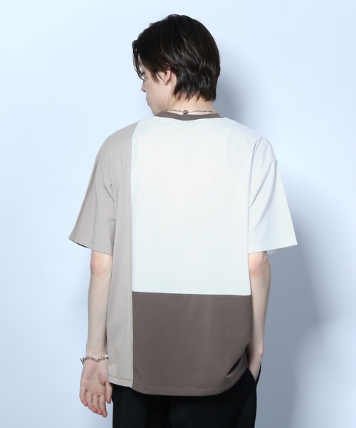 HARE（ハレ）の「ハイショクキリカエカットソー2（Tシャツ/カットソー・メンズ・オフホワイト/ブラック/ベージュ・SMALL/MEDIUM）」の9枚目の写真