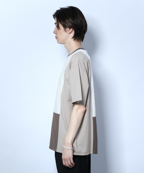 HARE（ハレ）の「ハイショクキリカエカットソー2（Tシャツ/カットソー・メンズ・オフホワイト/ブラック/ベージュ・SMALL/MEDIUM）」の10枚目の写真