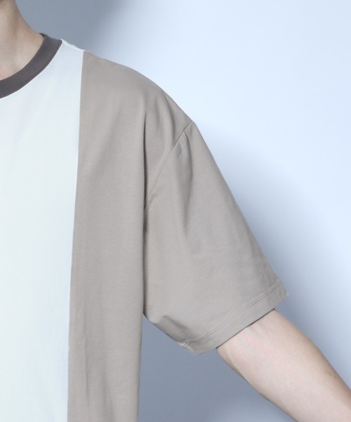 HARE（ハレ）の「ハイショクキリカエカットソー2（Tシャツ/カットソー・メンズ・オフホワイト/ブラック/ベージュ・SMALL/MEDIUM）」の13枚目の写真