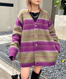 WHO'S WHO gallery | 【KOOKY'N/クーキー】アルパカ混ボーダーモヘアライクカーディガン(カーディガン/ボレロ)