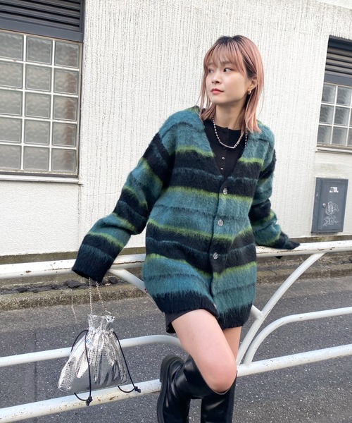 Who's who galleryアルパカ混モヘアライクカーディガン WHO'S WHO gallery（フーズフーギャラリー）の「【UNISEX/ユニ
