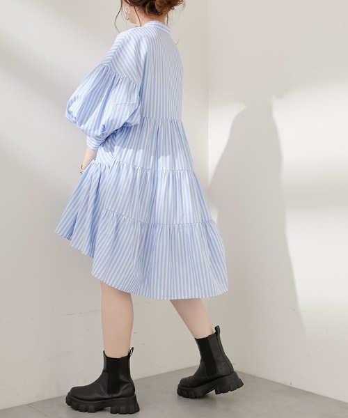 Chico（チコ）の「7分袖バックティアードチュニック（シャツ/ブラウス