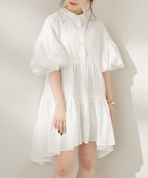 Chico（チコ）の「7分袖バックティアードチュニック（シャツ/ブラウス