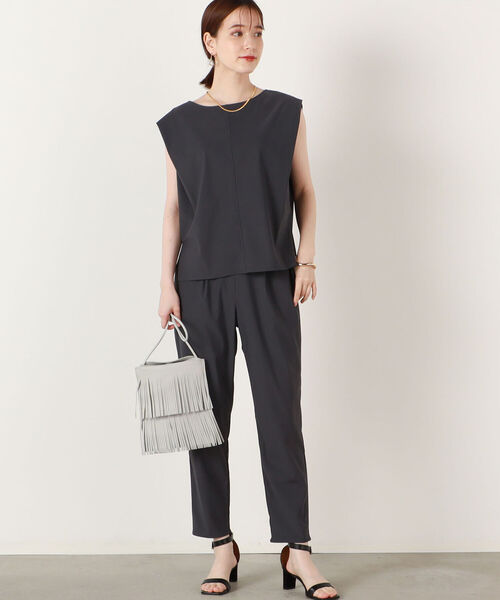 NOLLEY’S Sophi(ノーリーズソフィ)の「トリコットウォッシャブルタックパンツ(その他パンツ・レディース・グレー/ブラック・36/38)」の3枚目の写真