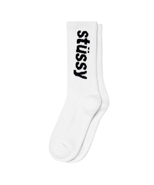 STUSSY（ステューシー）の「Helvetica Jacquard Crew Socks（ソックス/靴下・メンズ・オレンジ/ブラウン/ホワイト/ブラック/ブルー・FREE）」の2枚目の写真