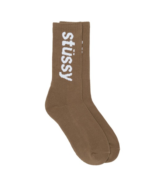 STUSSY（ステューシー）の「Helvetica Jacquard Crew Socks（ソックス/靴下・メンズ・オレンジ/ブラウン/ホワイト/ブラック/ブルー・FREE）」の8枚目の写真