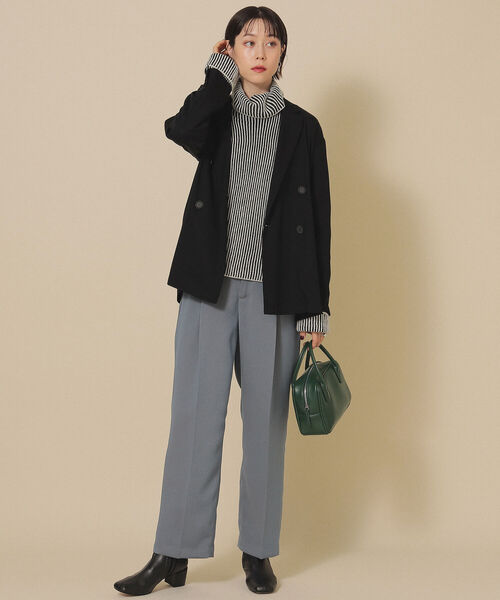 Ray BEAMS（レイビームス）の「Ray BEAMS / カルゼ 1タック テーパード パンツ（その他パンツ・レディース・オフホワイト/ライトブルー/ダークブラウン・1/0）」の10枚目の写真