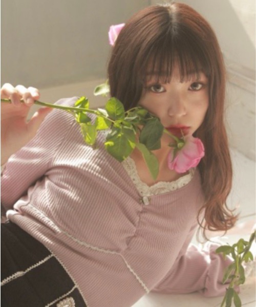 Swankiss（スワンキス）の「WY posture L/T（Tシャツ/カットソー・レディース・モカ/ピンク/ブラック・FREE）」の3枚目の写真