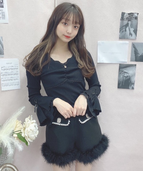 Swankiss（スワンキス）の「WY posture L/T（Tシャツ/カットソー・レディース・モカ/ピンク/ブラック・FREE）」の11枚目の写真