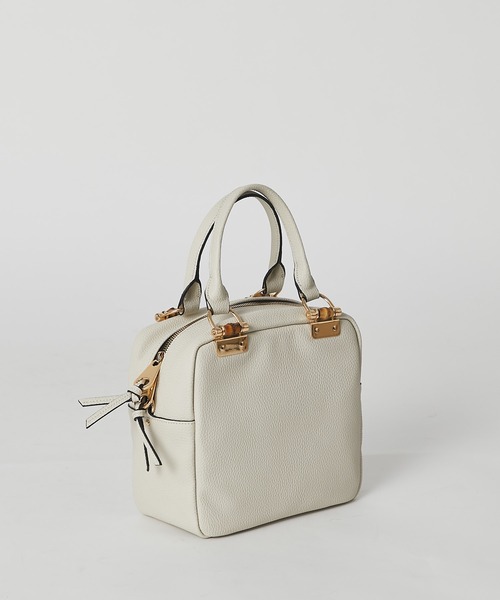 RIVE DROITE（リヴドロワ）の「クラシカルムード漂うデザイン　バンブースクエアミニボストン（ボストンバッグ・レディース・グレー系その他/ベージュ系その他・FREE）」の7枚目の写真