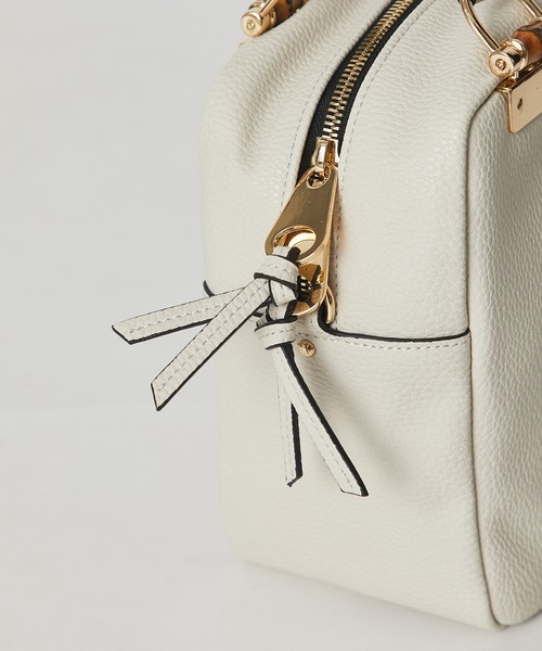 RIVE DROITE（リヴドロワ）の「クラシカルムード漂うデザイン　バンブースクエアミニボストン（ボストンバッグ・レディース・グレー系その他/ベージュ系その他・FREE）」の9枚目の写真