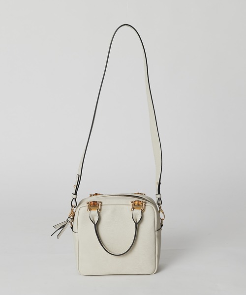 RIVE DROITE（リヴドロワ）の「クラシカルムード漂うデザイン　バンブースクエアミニボストン（ボストンバッグ・レディース・グレー系その他/ベージュ系その他・FREE）」の6枚目の写真