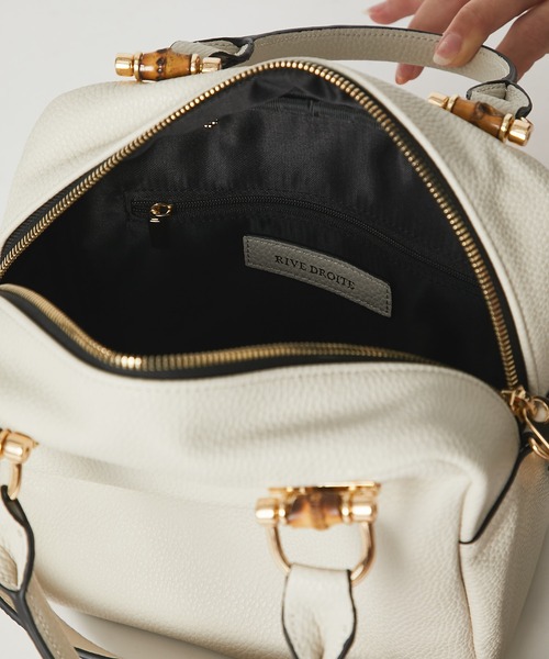 RIVE DROITE（リヴドロワ）の「クラシカルムード漂うデザイン　バンブースクエアミニボストン（ボストンバッグ・レディース・グレー系その他/ベージュ系その他・FREE）」の17枚目の写真