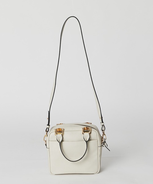 RIVE DROITE（リヴドロワ）の「クラシカルムード漂うデザイン　バンブースクエアミニボストン（ボストンバッグ・レディース・グレー系その他/ベージュ系その他・FREE）」の13枚目の写真