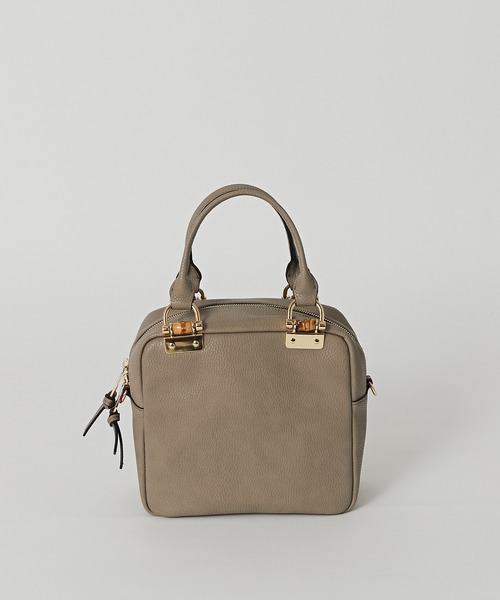 RIVE DROITE（リヴドロワ）の「クラシカルムード漂うデザイン　バンブースクエアミニボストン（ボストンバッグ・レディース・グレー系その他/ベージュ系その他・FREE）」の11枚目の写真