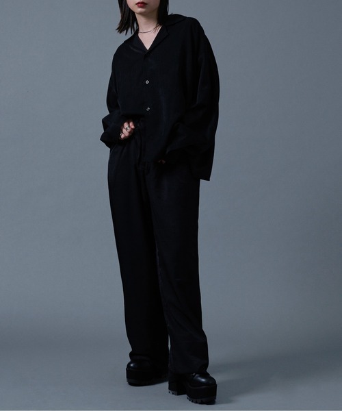 Ellno Loset（エルノロゼット）の「ポリトロカイキンシャツ（シャツ/ブラウス・メンズ・ブラック/パープル系その他/ブルーグリーン/オフホワイト・LARGE/MEDIUM）」の9枚目の写真