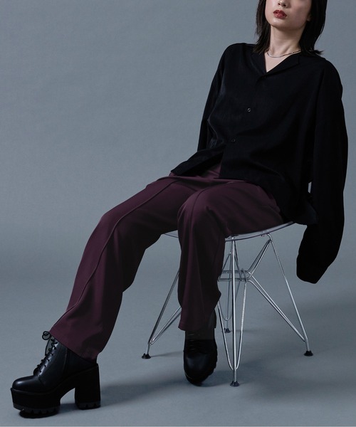 Ellno Loset（エルノロゼット）の「ポリトロカイキンシャツ（シャツ/ブラウス・メンズ・ブラック/パープル系その他/ブルーグリーン/オフホワイト・LARGE/MEDIUM）」の10枚目の写真