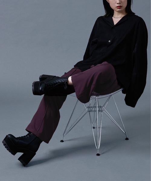 Ellno Loset（エルノロゼット）の「ポリトロカイキンシャツ（シャツ/ブラウス・メンズ・ブラック/パープル系その他/ブルーグリーン/オフホワイト・LARGE/MEDIUM）」の11枚目の写真