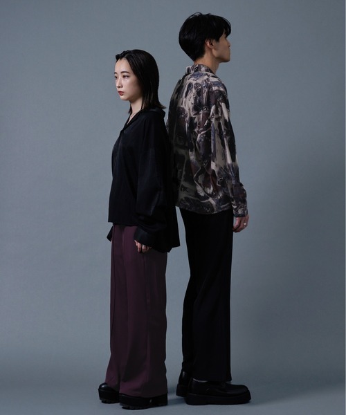 Ellno Loset（エルノロゼット）の「ポリトロカイキンシャツ（シャツ/ブラウス・メンズ・ブラック/パープル系その他/ブルーグリーン/オフホワイト・LARGE/MEDIUM）」の13枚目の写真