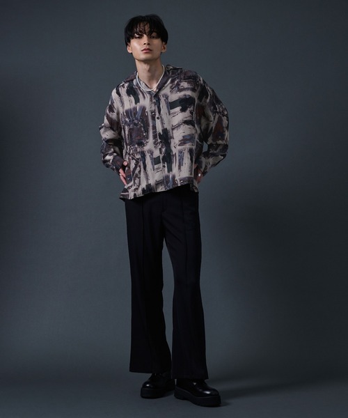 Ellno Loset（エルノロゼット）の「ポリトロカイキンシャツ（シャツ/ブラウス・メンズ・ブラック/パープル系その他/ブルーグリーン/オフホワイト・LARGE/MEDIUM）」の16枚目の写真