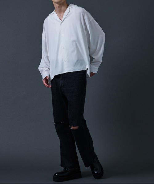 Ellno Loset（エルノロゼット）の「ポリトロカイキンシャツ（シャツ/ブラウス・メンズ・ブラック/パープル系その他/ブルーグリーン/オフホワイト・LARGE/MEDIUM）」の21枚目の写真