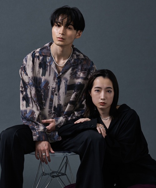 Ellno Loset（エルノロゼット）の「ポリトロカイキンシャツ（シャツ/ブラウス・メンズ・ブラック/パープル系その他/ブルーグリーン/オフホワイト・LARGE/MEDIUM）」の20枚目の写真