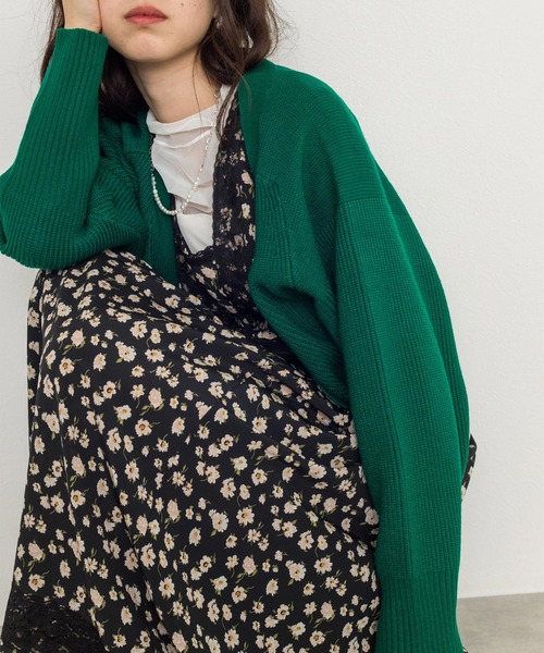 w closet(ダブルクローゼット)の「レース切替小花柄ワンピース(ワンピース・レディース・ブラック/ラベンダー・FREE)」の10枚目の写真