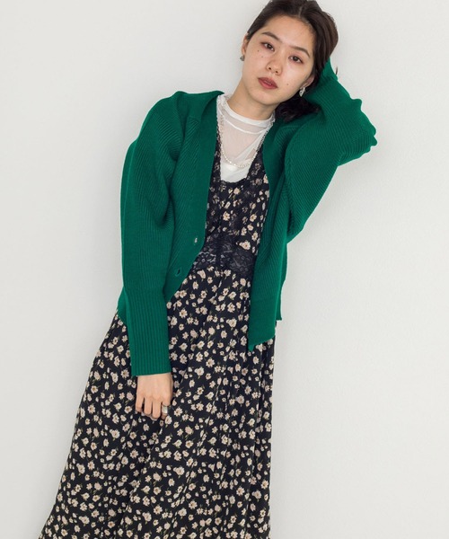 w closet(ダブルクローゼット)の「レース切替小花柄ワンピース(ワンピース・レディース・ブラック/ラベンダー・FREE)」の14枚目の写真