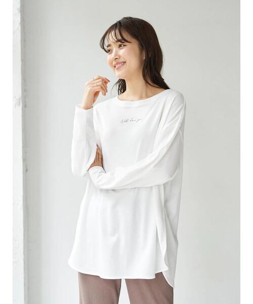 earth music&ecology（アースミュージックアンドエコロジー）の「Well done you ロンT ＊（Tシャツ/カットソー・レディース・チャコールグレー/オフホワイト・FREE）」の19枚目の写真