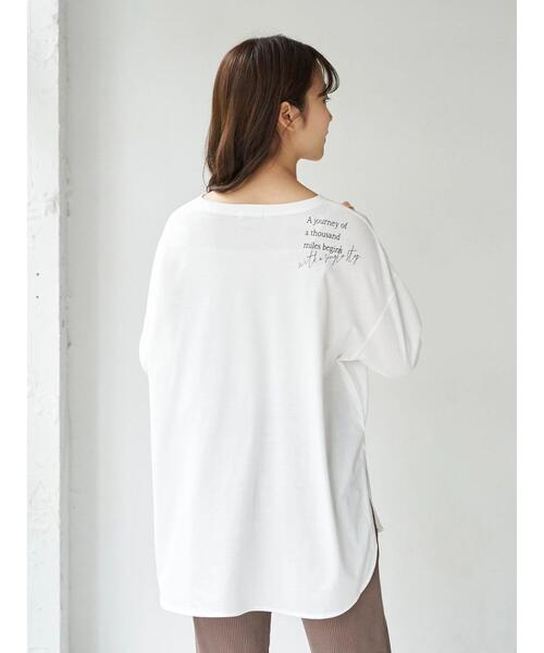 earth music&ecology（アースミュージックアンドエコロジー）の「Well done you ロンT ＊（Tシャツ/カットソー・レディース・チャコールグレー/オフホワイト・FREE）」の17枚目の写真