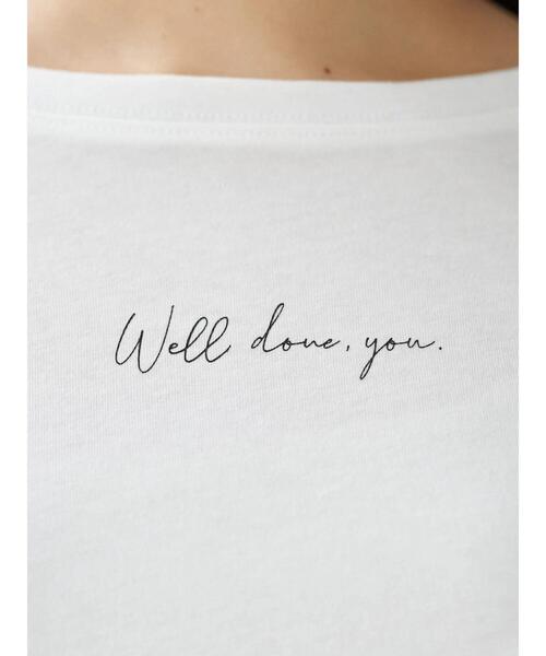 earth music&ecology（アースミュージックアンドエコロジー）の「Well done you ロンT ＊（Tシャツ/カットソー・レディース・チャコールグレー/オフホワイト・FREE）」の16枚目の写真