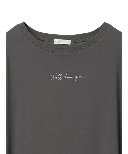 earth music&ecology（アースミュージックアンドエコロジー）の「Well done you ロンT ＊（Tシャツ/カットソー・レディース・チャコールグレー/オフホワイト・FREE）」の7枚目の写真