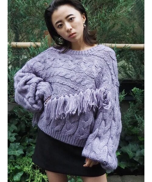 EVRIS（エヴリス）の「フェイクスウェードミニスカート（スカート・レディース・ブルー/ブラック・MEDIUM/SMALL）」の4枚目の写真