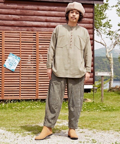 チャイハネ(チャイハネ)の「【チャイハネ】シェパルMEN'Sトップス(シャツ/ブラウス・メンズ・ベージュ/ネイビー/カーキ/キャメル・FREE)」の8枚目の写真