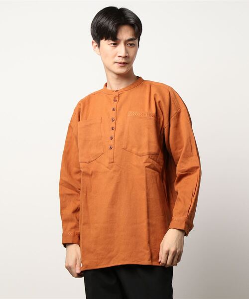 チャイハネ(チャイハネ)の「【チャイハネ】シェパルMEN'Sトップス(シャツ/ブラウス・メンズ・ベージュ/ネイビー/カーキ/キャメル・FREE)」の9枚目の写真