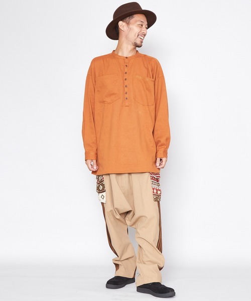 チャイハネ(チャイハネ)の「【チャイハネ】シェパルMEN'Sトップス(シャツ/ブラウス・メンズ・ベージュ/ネイビー/カーキ/キャメル・FREE)」の10枚目の写真