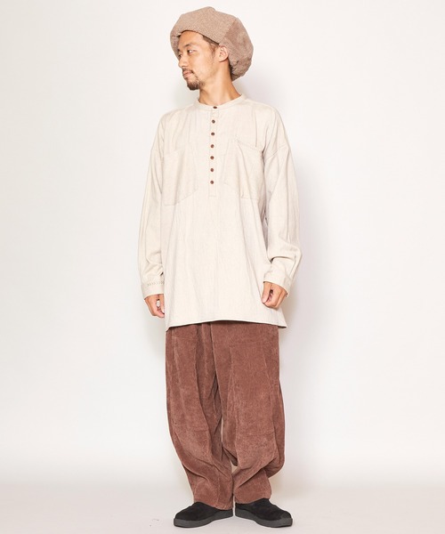 チャイハネ(チャイハネ)の「【チャイハネ】シェパルMEN'Sトップス(シャツ/ブラウス・メンズ・ベージュ/ネイビー/カーキ/キャメル・FREE)」の20枚目の写真