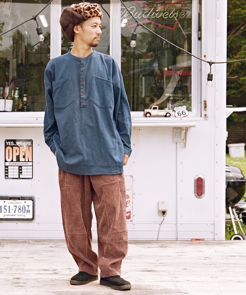 チャイハネ(チャイハネ)の「【チャイハネ】シェパルMEN'Sトップス(シャツ/ブラウス・メンズ・ベージュ/ネイビー/カーキ/キャメル・FREE)」の11枚目の写真