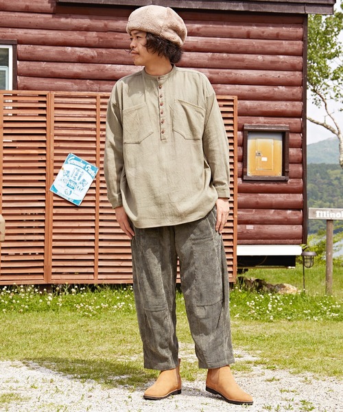 チャイハネ(チャイハネ)の「【チャイハネ】シェパルMEN'Sトップス(シャツ/ブラウス・メンズ・ベージュ/ネイビー/カーキ/キャメル・FREE)」の15枚目の写真