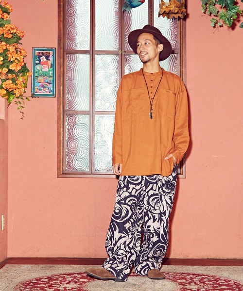 チャイハネ(チャイハネ)の「【チャイハネ】シェパルMEN'Sトップス(シャツ/ブラウス・メンズ・ベージュ/ネイビー/カーキ/キャメル・FREE)」の22枚目の写真