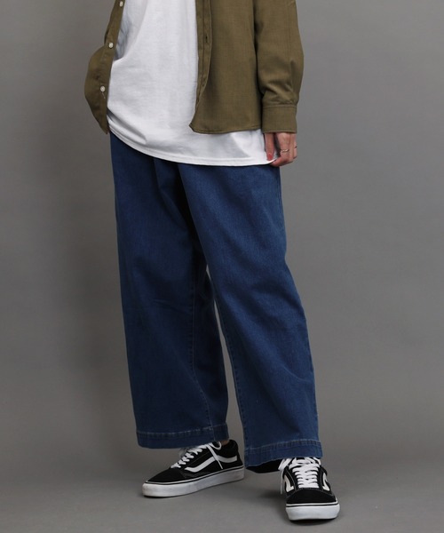 air tokyo sellection（エアートウキョウセレクション）の「【ユニセックスで着用可能】ルーズシルエット ワイド デニム イージーパンツ（デニムパンツ・メンズ・インディゴブルー/ワンウォッシュ/ライトブルー・MEDIUM/LARGE/X-LARGE）」の8枚目の写真