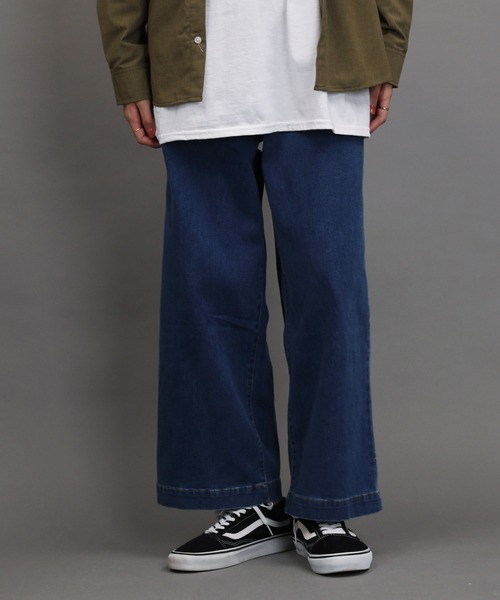 air tokyo sellection（エアートウキョウセレクション）の「【ユニセックスで着用可能】ルーズシルエット ワイド デニム イージーパンツ（デニムパンツ・メンズ・インディゴブルー/ワンウォッシュ/ライトブルー・MEDIUM/LARGE/X-LARGE）」の9枚目の写真
