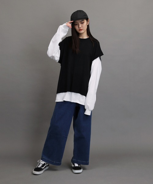 air tokyo sellection（エアートウキョウセレクション）の「【ユニセックスで着用可能】ルーズシルエット ワイド デニム イージーパンツ（デニムパンツ・メンズ・インディゴブルー/ワンウォッシュ/ライトブルー・MEDIUM/LARGE/X-LARGE）」の11枚目の写真