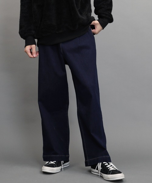 air tokyo sellection（エアートウキョウセレクション）の「【ユニセックスで着用可能】ルーズシルエット ワイド デニム イージーパンツ（デニムパンツ・メンズ・インディゴブルー/ワンウォッシュ/ライトブルー・MEDIUM/LARGE/X-LARGE）」の12枚目の写真