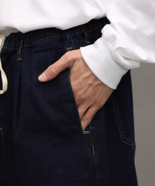 air tokyo sellection（エアートウキョウセレクション）の「【ユニセックスで着用可能】ルーズシルエット ワイド デニム イージーパンツ（デニムパンツ・メンズ・インディゴブルー/ワンウォッシュ/ライトブルー・MEDIUM/LARGE/X-LARGE）」の17枚目の写真
