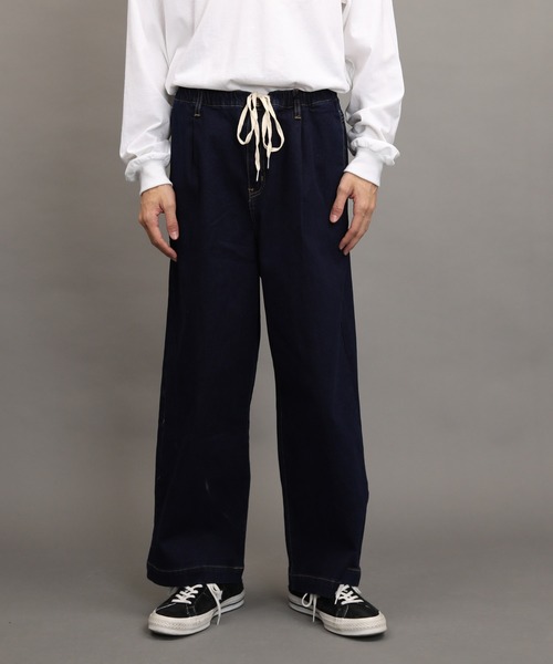 air tokyo sellection（エアートウキョウセレクション）の「【ユニセックスで着用可能】ルーズシルエット ワイド デニム イージーパンツ（デニムパンツ・メンズ・インディゴブルー/ワンウォッシュ/ライトブルー・MEDIUM/LARGE/X-LARGE）」の20枚目の写真