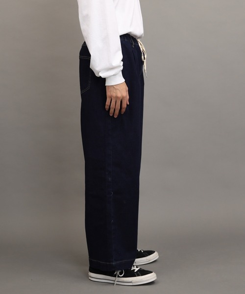air tokyo sellection（エアートウキョウセレクション）の「【ユニセックスで着用可能】ルーズシルエット ワイド デニム イージーパンツ（デニムパンツ・メンズ・インディゴブルー/ワンウォッシュ/ライトブルー・MEDIUM/LARGE/X-LARGE）」の21枚目の写真